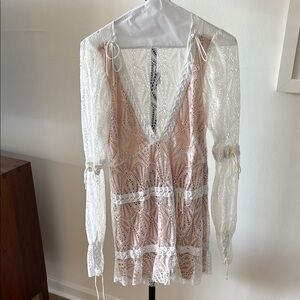 For love and lemons White Lace Long Sleeve Dress